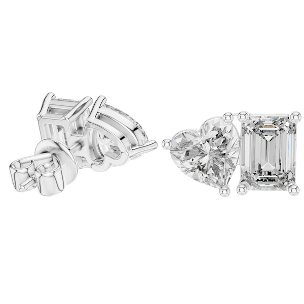 Double Solitaire Premium Earrings with Moissanite Diamonds | ER34