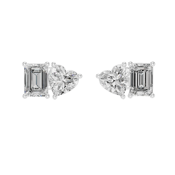 Double Solitaire Premium Earrings with Moissanite Diamonds | ER34