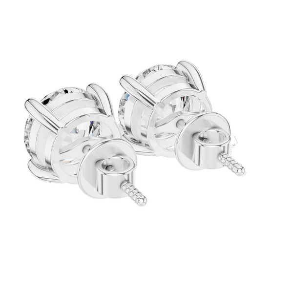 Single Solitaire (2 Ct each) Earrings with Moissanite Diamonds | ER ER-0001