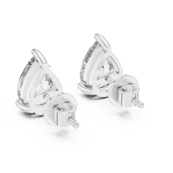 Single Solitaire Earrings with Pear Shape Moissanite Diamonds | ER ER-0002