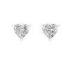 Heart-shaped diamond earrings on a white background