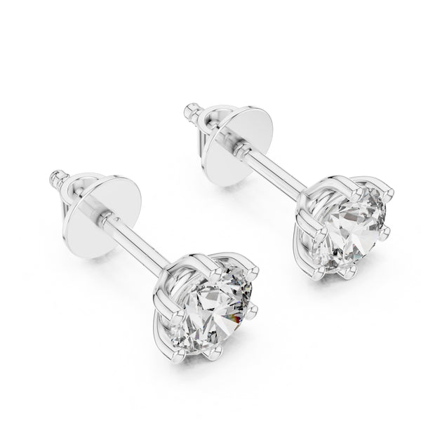 Single Solitaire Earrings with Moissanite Diamonds | ER ER-0012
