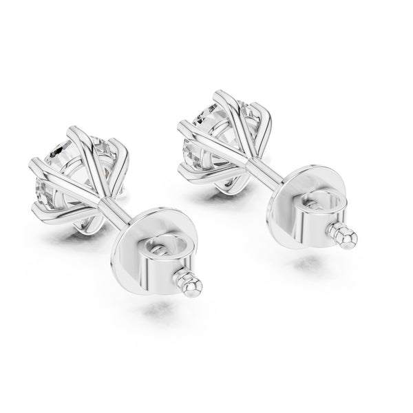 Single Solitaire Earrings with Moissanite Diamonds | ER ER-0012