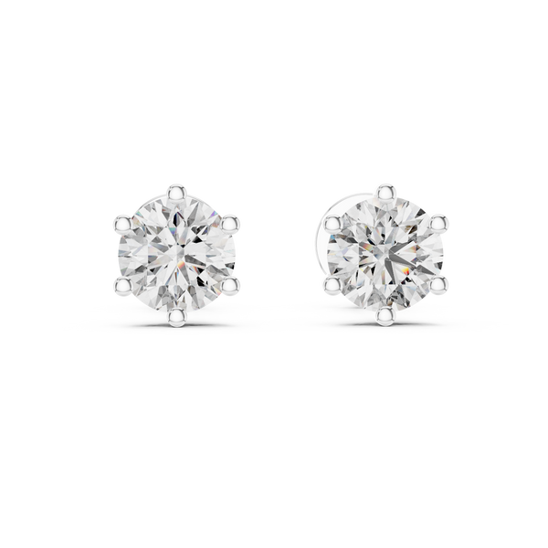 Single Solitaire Earrings with Moissanite Diamonds | ER ER-0012