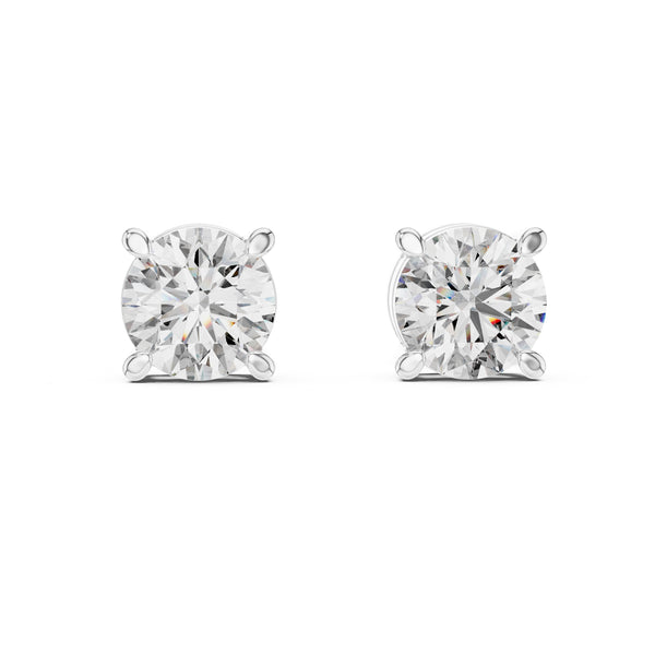 Single Solitaire Earrings with Moissanite Diamonds | ER ER-0016