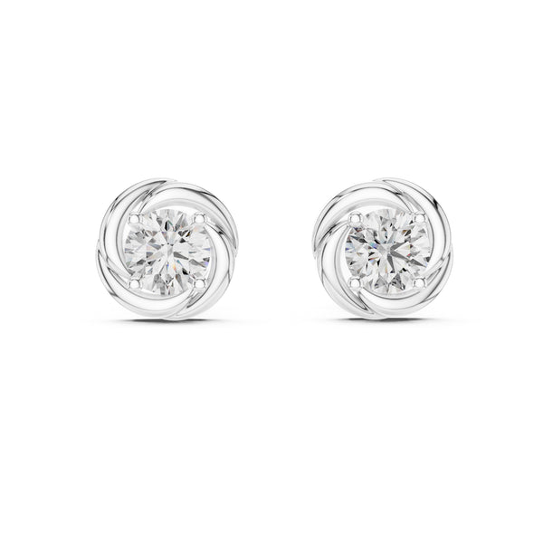 Single Solitaire Earrings with Moissanite Diamonds | ER ER-0018