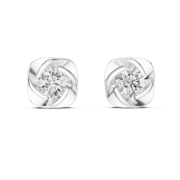 Single Solitaire Earrings with Moissanite Diamonds | ER ER-0020