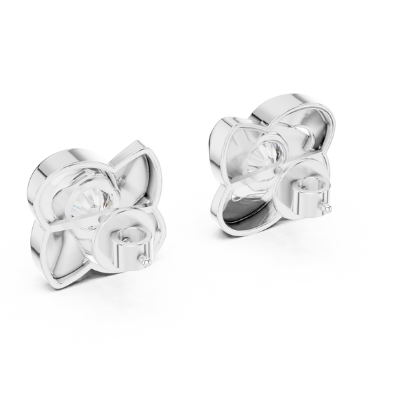 Single Solitaire Earrings with Moissanite Diamonds | ER ER-0021