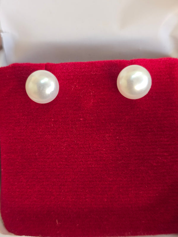 Pearl Earrings - Silver 925 | perfect for everyday wear (8 mm)