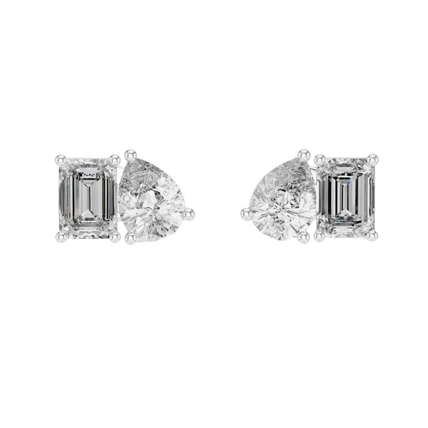 Double Solitaire Earrings with Moissanite Diamonds | ER32