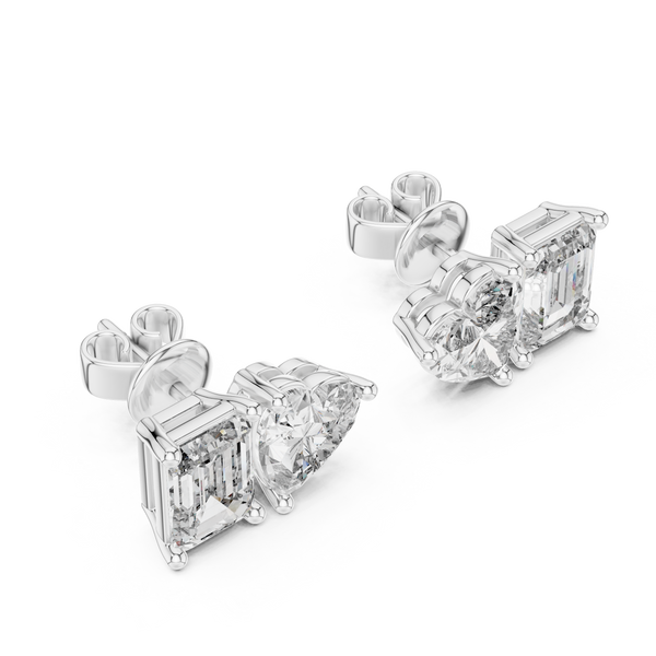 Double Solitaire Premium Earrings with Moissanite Diamonds | ER34