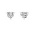 Heart-shaped diamond earrings on a white background