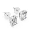 Single Solitaire Earrings with Emrald Shape Moissanite Diamonds | ER ER-0007