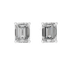 Single Solitaire Earrings with Emrald Shape Moissanite Diamonds | ER ER-0007