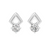 Pair of diamond earrings on a white background