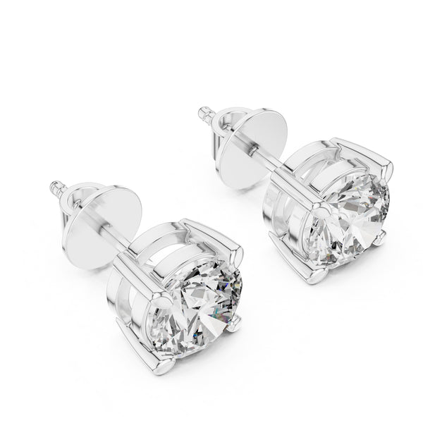 Single Solitaire Earrings with Moissanite Diamonds | ER ER-0016