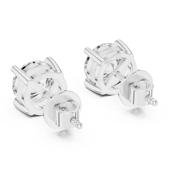 Single Solitaire Earrings with Moissanite Diamonds | ER ER-0016