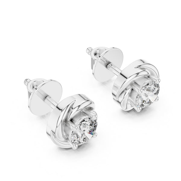 Single Solitaire Earrings with Moissanite Diamonds | ER ER-0018