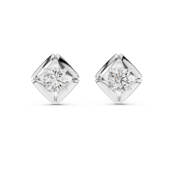 Single Solitaire Earrings with Moissanite Diamonds | ER ER-0019