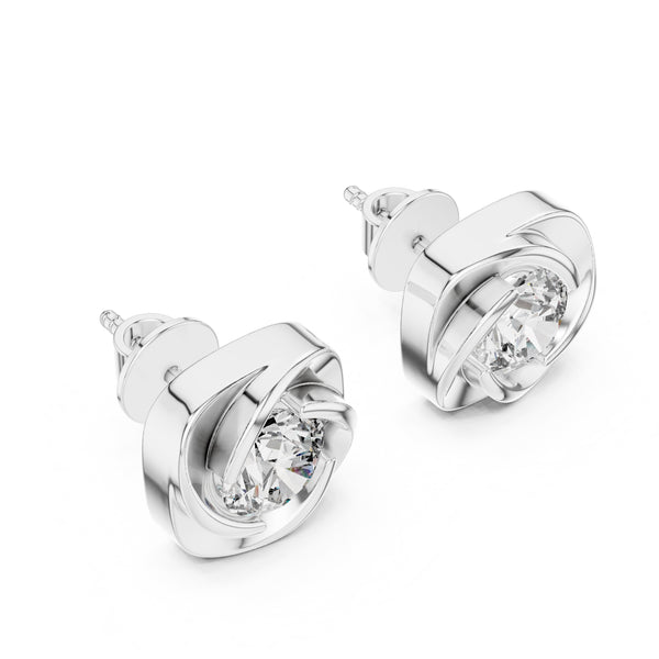Single Solitaire Earrings with Moissanite Diamonds | ER ER-0020
