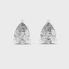 Single Solitaire Earrings with Pear Shape Moissanite Diamonds | ER ER-0002