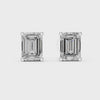 Single Solitaire Earrings with Emrald Shape Moissanite Diamonds | ER ER-0007