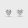 Single Solitaire Earrings with Heart Shape Moissanite Diamonds | ER ER-0006