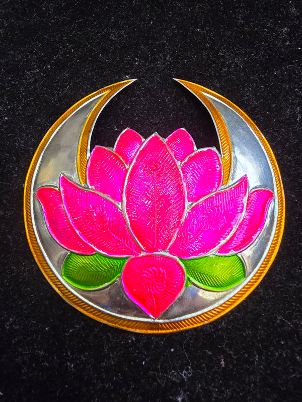 Silver Lotus Chandra (Pure Silver) - 1 Pc